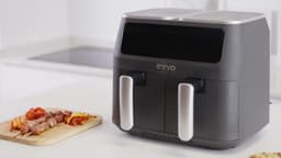 SnelShoppen - Luchtfriteuse zonder olie 8L, 2800W, dubbele mand, anti-aanbak, dual-cyclone, 10 programma's, bakken, ontdooien, tot 200°C, zwart, ideaa — thumbnail 4