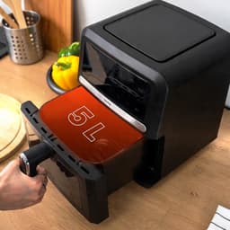 Heteluchtfriteuse - Airfryer Zonder Olie - Gezond Frituren - Kijkvenster met Verlichting - 5 Liter - Zwart — thumbnail 4