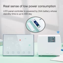 Slimme Thermostaat - Verwarming Controller - Energie Besparen - Draadloze RF Verbinding - 2x AA Batterij - Wit — thumbnail 5