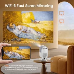 Beamer - Projector - Mini Projector - 4K - 1080P Full HD - 30000 Lumen - Auto Focus & Keystone - WIFI 6 – Dolby Ondersteuning – Draagbare Home Theater Beamer – EU Plug — thumbnail 3