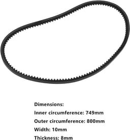 Grasmaaier rubberen aandrijfsnaar 750mm - 10mm breed - 8mm dik - optimale duurzaamheid - ShopVlot — thumbnail 3