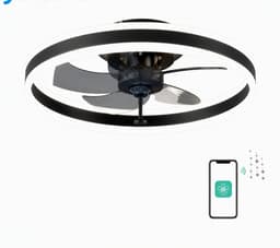 House Of Atelier - Plafondventilator met verlichting - Ventilatorlamp - Kroonluchter Ventilator - 6 Standen - Dimbaar - 50 cm - Zwart — thumbnail 1