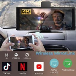 JCP® Draadloze Dashcam - Draadloos CarPlay-Scherm - Dashcam met CarPlay - Zwart - 4cm x 18cm x 7cm — thumbnail 5