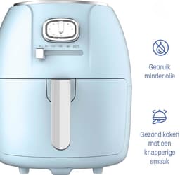 SNJY® Mini Airfryer - Airfryer Klein - Camping Airfryer - 4 Liter - 1500W - Blauw — thumbnail 5