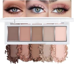Nude oogschaduwpalet met 5 fluweelzachte, koelgetinte kleuren voor dagelijks gebruik en een natuurlijke make-up look — thumbnail 1
