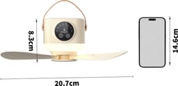KZQ Draagbare tentventilator plafondventilator 4 snelheden stil dimbaar LED licht afstandsbediening met timer voor camping tent RV — thumbnail 2