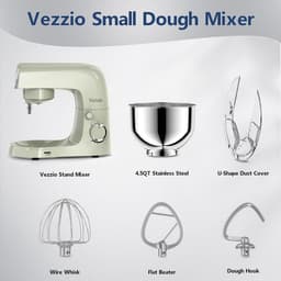 SnelShoppen - Vezzio Blender 4.5L 1500W, 10 Snelheden, Keukenmachine voor Bakken, Roestvrijstaal, Zilver en Groen - Perfect voor Gezin en Feest — thumbnail 4