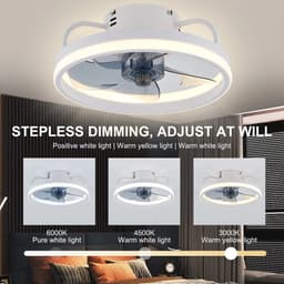Vhr Zwarte Plafondventilator met Verlichting - Ventilator Lamp Plafond - Kroonluchter Ventilator - LED lamp - 33CM - Met Afstandsbediening — thumbnail 5