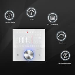 Slimme Thermostaat - WiFi Controller - Energie Besparen - LED Paneel - 12.4 mm Dun - Wit — thumbnail 4
