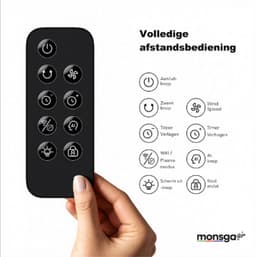 Air AP200 Luchtreiniger met Ventilator - HEPA Filter - CADR 280 m³/u - WiFi & App - Afstandsbediening - 25 dB - Wit/Zwart — thumbnail 3