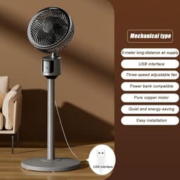 Ventilator - Staan ventilator - Lucht circulatie - Stille werking - 15.9D x 32.1B - Grijs — thumbnail 3