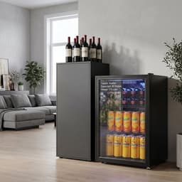 HOMCOM – Stil – Drankkoelkast – 70L/70 blikjes – gehard glas, verstelbaar-Zwart — thumbnail 4