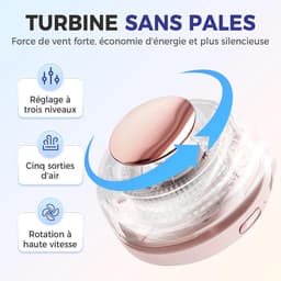 Mini draagbare ventilator, 360° draaibare ventilatiezakventilator, 3 instelbare windsnelheden, geschikt voor buitenactiviteiten in de zomer, reizen en kantoorgebruik (wit, 2 stuks) — thumbnail 5