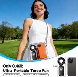Mini draagbare turboventilator met 100 windsnelheden, ultrastille werking, compacte 4-in-1 opvouwbare zakventilator, kan in de hand, om de nek of op een bureau worden gebruikt, oplaadbaar via USB, ideaal voor de zomer, reizen en buitenactiviteiten. — thumbnail 5