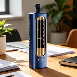 Torenventilator | Draagbare, stille, oscillerende USB-bureauventilator met luchtcirculatie – Geschikt voor thuis, woonkamer, keuken, kantoor, studentenkamer, vloertafel en camping — thumbnail 4