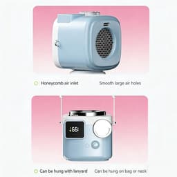 Draagbare mini-ventilator, hand- en nekventilator met 199 snelheden turbokoeling, compact lichtgewicht ontwerp, ideaal voor gebruik buitenshuis, kantoor en bureau — thumbnail 3