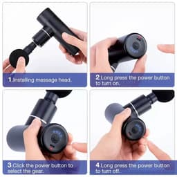 Massage Gun – Spiermassage Apparaat – 4 Opzetstukken – Draadloos en Oplaadbaar – Massagepistool voor Nek, Rug, Benen en Schouders — thumbnail 3