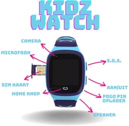 4G GPS Smartwatch - Midaqo Kinder Smartwatch - GPS Horloge - Acurate GPS - Sos Oproep - Bellen En Video Bellen - Spraakberichten - Route Historie - Geo Fence - IP67 Waterproof. — thumbnail 2