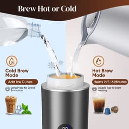 Mura Koffiezetapparaat - Espressomachine - Koffiezetter - Espresso Maker - Koffiemachine - Koud/Warm - 2 Standen - Grijs — thumbnail 3