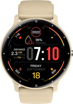 Kiraal Fit 10 - Smartwatch dames - Smartwatch Heren - Belfunctie - Stappenteller - Full Screen - Fitness Tracker - Activity Tracker - Smartwatch Android & IOS - Crème — thumbnail 3