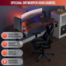 Avalo Gaming Bureau - 120x60x75 cm - Game Desk - Tafel - Game Bureau - Zwart — thumbnail 2