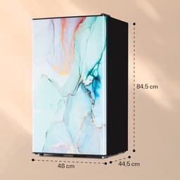 Klarstein CoolArt koel-vriescombinatie - Koelkast met 2 koelstanden, designfront, 5-traps thermostaat, 0 tot 10 °C, inhoud: 79 liter, design: pastel — thumbnail 4