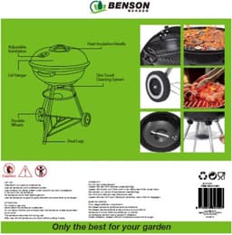 Barbecue Garden Grill Kogelgrill Houtskoolbarbecue bbq - Ø44 cm - Zwart — thumbnail 5