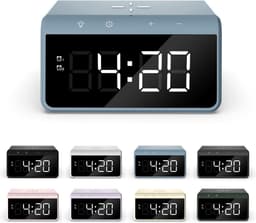 Caliber Wekker - Draadloze Oplader - Wake-up Light - Digitale wekker - Wekkers digitaal - Digitale klok - Blauw (HCG019QI-PB) — thumbnail 4