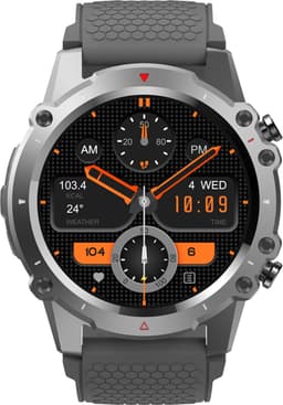 WizBay Premium Select® 1,45 Inch Smartwatch - Bluetooth Bellen - Hartslag Zuurstof - IP67 Waterdicht - Sportmodi - 280mAh - Zilver Zwart Extra Grijs Siliconen Band — thumbnail 2