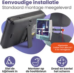 Caliber Draagbare DVD Speler - Dvd Speler Auto - 2 schermen - 9 Inch - Portable Dvd speler - Werken ook los van elkaar - Oplaadbaar - Inclusief hoofdsteun houders (MPD298) — thumbnail 5