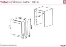 Sharp Qwni25i44bxeu Inbouwvaatwasser - Volledig Geïntegreerd 14 Couverts 44 Db(a) — thumbnail 2