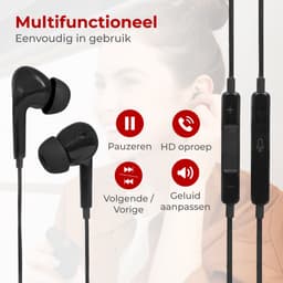 Nuvance Oortjes met Draad - USB-C Aansluiting - Oordopjes met Draad - In-Ear Oortjes met Draad en Microfoon - Zwart — thumbnail 3