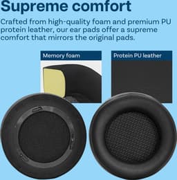 MMOBIEL Oorkussens voor Corsair Virtuoso RGB Wireless / RGB Wireless XT / RGB Wireless SE Gaming Hoofdtelefoon - Protein PU Koptelefoon Oorkussens - Hoofdtelefoon Earpads – Zwart — thumbnail 5