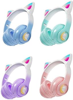 RyC Toys Kinder Hoofdtelefoon- groen |Draadloze Koptelefoon-Kids Headset-Over Ear-Bluetooth-Microfoon-Katten Oortjes-Led Verlichting — thumbnail 3
