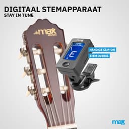 Klassieke Akoestische Gitaar 4/4 - Met Nylon Snaren - MAX SoloArt - Beginnersset met Accessoires - Sunburst — thumbnail 5