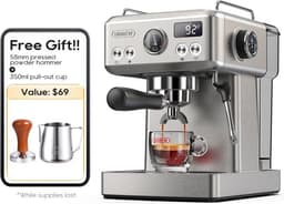 HiBREW H10A Halfautomatische Espressomachine-19 Bar Druk-Professionele Programmeerbare Functies-Optionele Programmabereik-Krachtig Stoomsysteem-Thermo Spiraal Verwarming Systeem & Warme Kopjes Functie — thumbnail 2