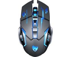 Elementkey M1 - Wireless Gaming Muis - Oplaadbaar + Draadloos - LED - 6 knoppen - 2400 DPI - USB Optische Ergonomische - Game Muis – Zwart