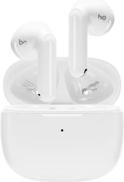 pocobob® GO 2 - draadloze oordopjes - witte oordopjes - semi in-ear - met ENC microfoon - half in-ear bluetooth oortjes - semi in-ear — thumbnail 1