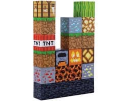 Minecraft Block Building Light – 16 Verwisselbare Lichtblokken, Officieel Minecraft Nachtlampje Voor Slaapkamer & Gamekamer- Paladone