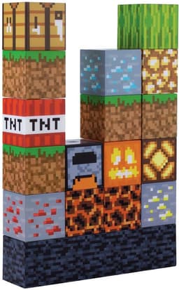 Minecraft Block Building Light – 16 Verwisselbare Lichtblokken, Officieel Minecraft Nachtlampje Voor Slaapkamer & Gamekamer- Paladone — thumbnail 1