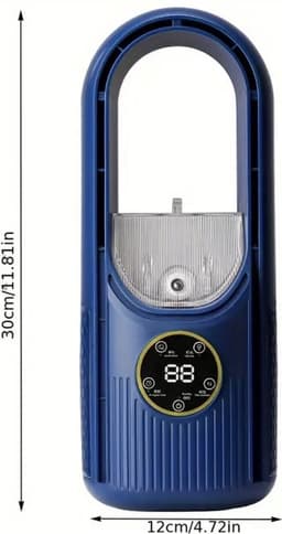 Mini airco – Blauw – airco met water - Mini Airco 4 in 1 – Koelen, Blazen, Lucht Bevochtigen – Draagbare Luchtkoeler Koelventilator – 3 Wind Snelheden – USB Airconditioner – sfeerverlichting -Draagbare - koelventilator - Coolingdown - draagbare airco — thumbnail 2