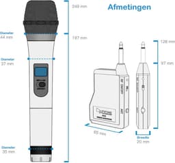 FIFINE - K025 - Profesionele Draadloze Karaoke Microfoon - Geschikt voor JBL - Sony - Marshall Speakers - Universeel voor - 6.3MM - Met Dongel / Ontvanger — thumbnail 2