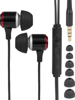 Nuvance Oortjes met Draad - 3.5mm Jack Aansluiting - Oordopjes met Draad - In-Ear Oortjes met Draad en Microfoon - Zwart — thumbnail 1
