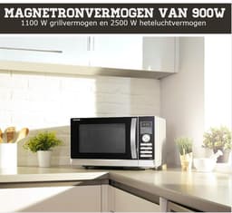 Combimagnetron Met Hetelucht - Combi Oven Magnetron Hetelucht Met 10 Automatische Programma's - Combi Oven Magnetron Vrijstaand Met 25 Liter Ruimte — thumbnail 2