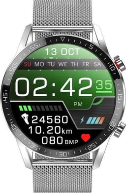 Belesy® Contact - Smartwatch Dames – Smartwatch Heren - Horloge – Stappenteller - Bloeddruk - 1.3 inch - Kleurenscherm - Full Touch - Bluetooth Bellen - Zilver - Staal - Moederdag — thumbnail 3
