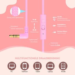 StayPowered Kinderkoptelefoon - Veilig & Comfortabel Luisteren - Volumebegrenzing 85/94 dB - Verstelbaar & Opvouwbaar - Zachte Over-Ear Kussens - Ingebouwde Microfoon - 3.5 mm Aansluiting - Roze/Blauw - Levering Sneller dan Aangegeven! — thumbnail 3