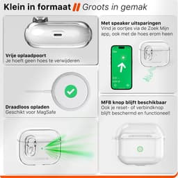 Transparant Hardcase Cover – Geschikt voor Apple AirPods 4 – Hoesje met Sleutelhanger — thumbnail 2