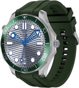 Pro Care Excellent Quality® Smartwatch 1.52 inch Dames Heren - Smartwatches - Bellen - AI Talk - O2 - Bloeddrukmeter - Hartslag - Wireless Laden - Message - Multisport - Slaapmeter - Alu Zilveren Case - RVS Zilveren Band - Gratis TPU Band Groen — thumbnail 2