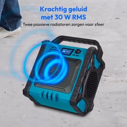 MEDION P66896 bouwplaatsradio (DAB Plus, DAB+/UKW, geïntegreerde oplaadbare batterij, kleurenscherm, Bluetooth, powerbankfunctie, IP54, robuust, twee passieve radiatoren) — thumbnail 3