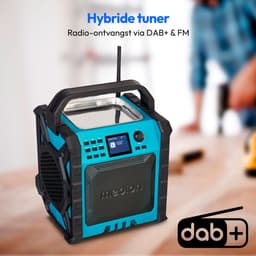 MEDION P66896 bouwplaatsradio (DAB Plus, DAB+/UKW, geïntegreerde oplaadbare batterij, kleurenscherm, Bluetooth, powerbankfunctie, IP54, robuust, twee passieve radiatoren) — thumbnail 5
